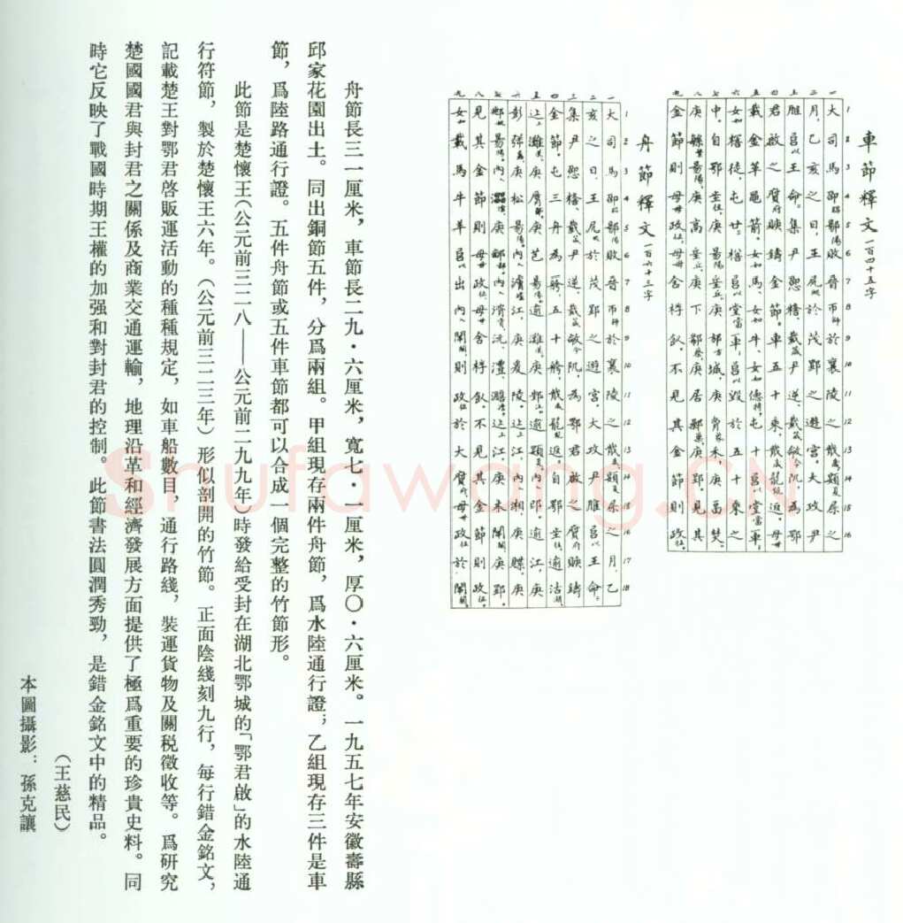 鄂君启金节金文作品欣赏,摘自先秦鄂君启金节