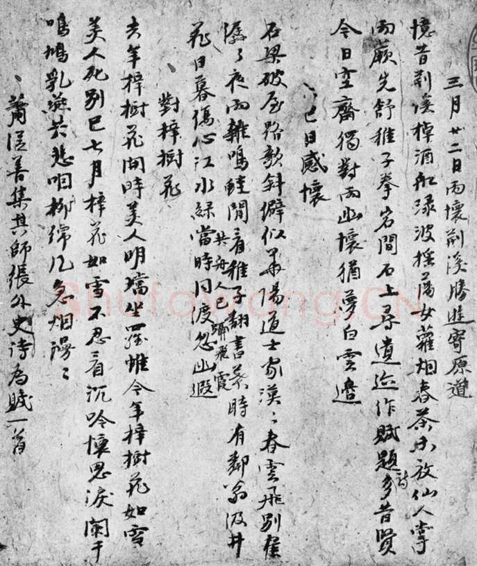 倪瓒自书述怀诗稿册