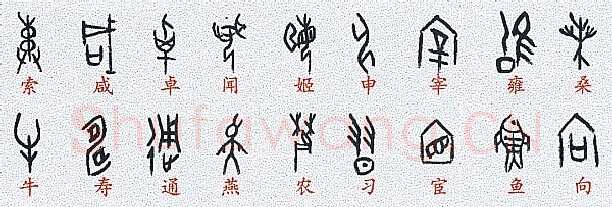 甲骨文百家姓甲骨文写法,摘自甲骨文百家姓