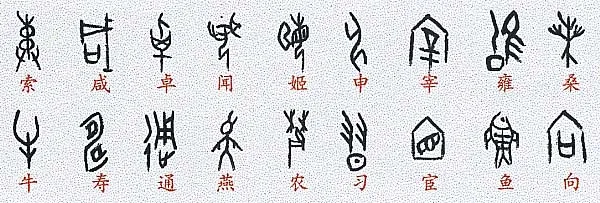 甲骨文百家姓甲骨文写法,摘自甲骨文百家姓