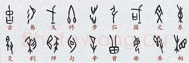 甲骨文百家姓甲骨文写法,摘自甲骨文百家姓
