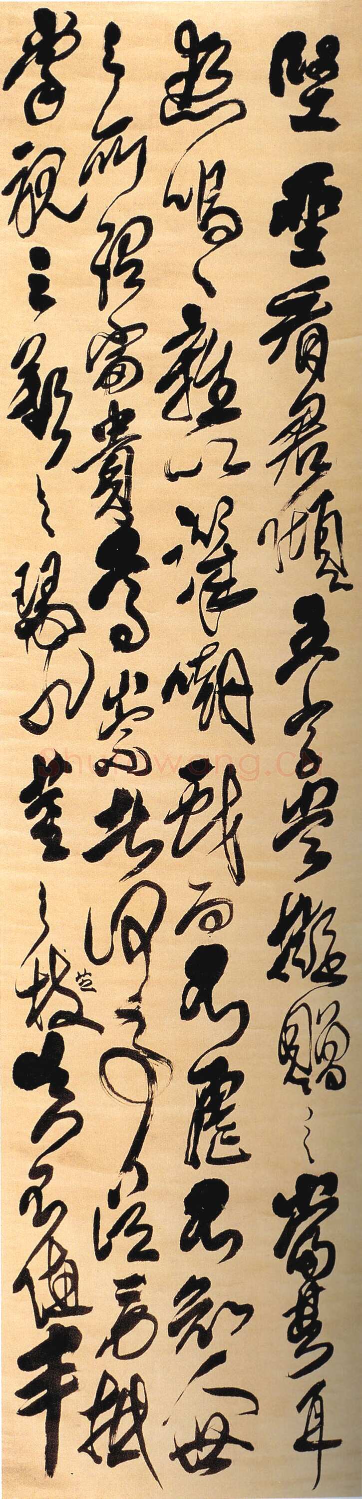 傅山《晋公千古一快四条屏》轴 绫本 201×51.7cm×4 康熙二十三年(1684年)山西晋祠博物馆藏