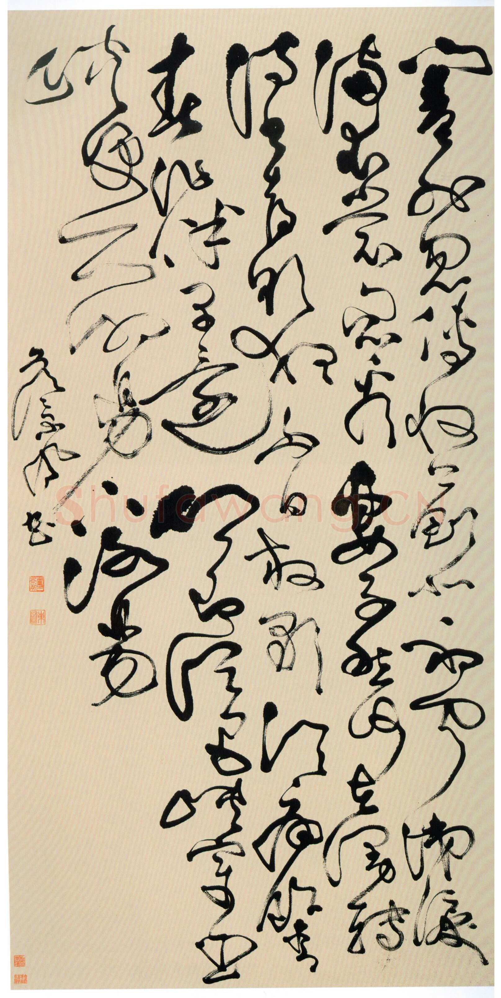 詹景凤《草书杜甫诗轴》纸本草书 165.2×82.3cm 吉林省博物馆藏