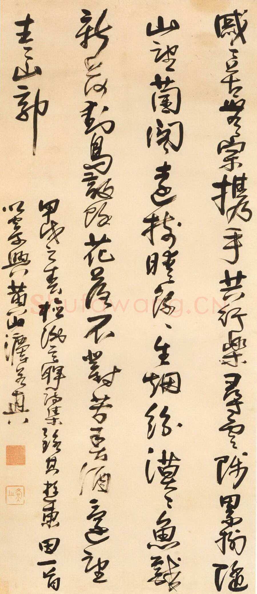法若真《草书草堂诗轴》纸本草书 125.8×55.1cm 北京故宫博物院藏
