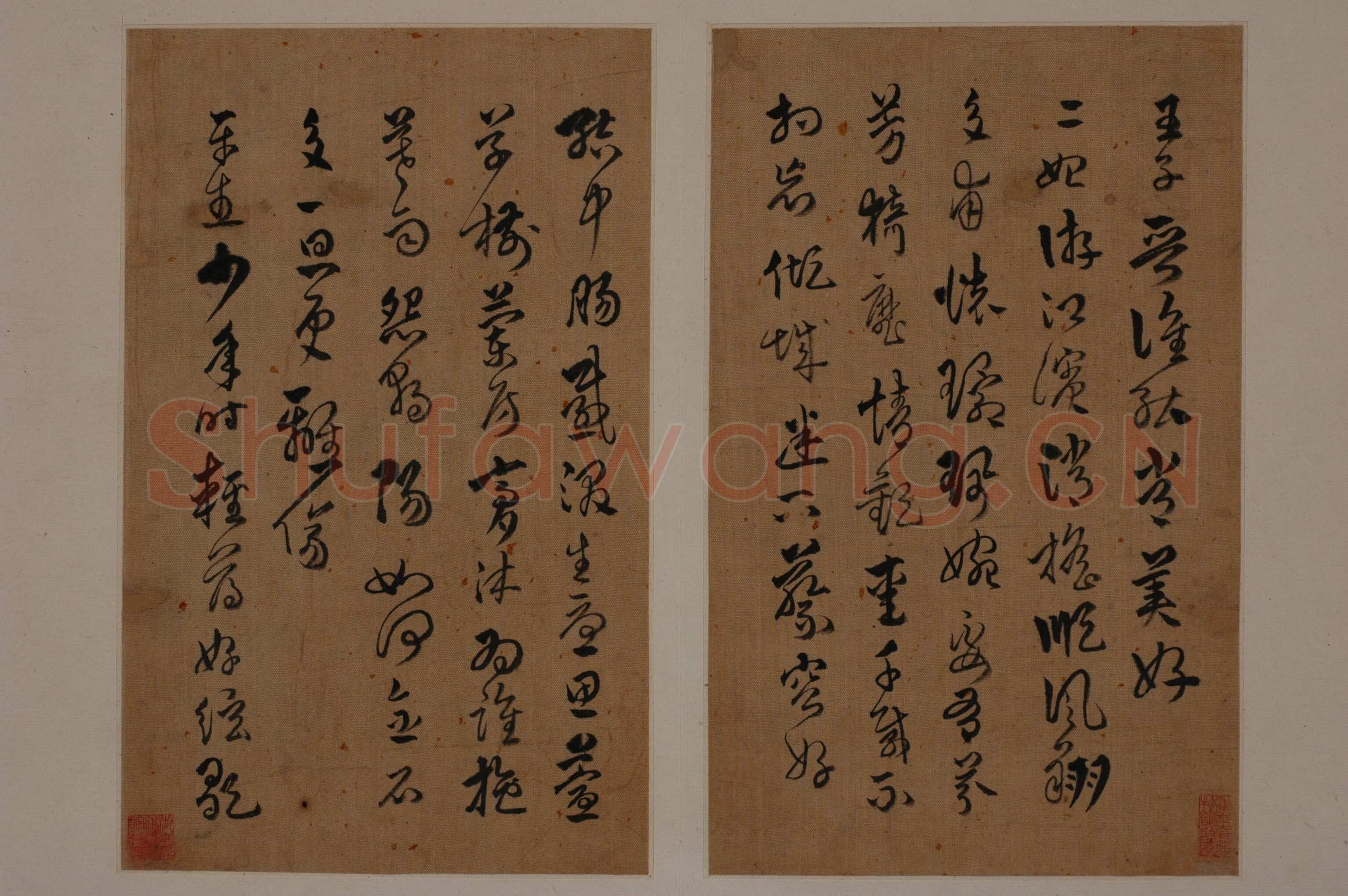 傅山《各体书册》绢本 章草、楷书、行书、隶书 14.5×23.1cm 湖南博物院藏