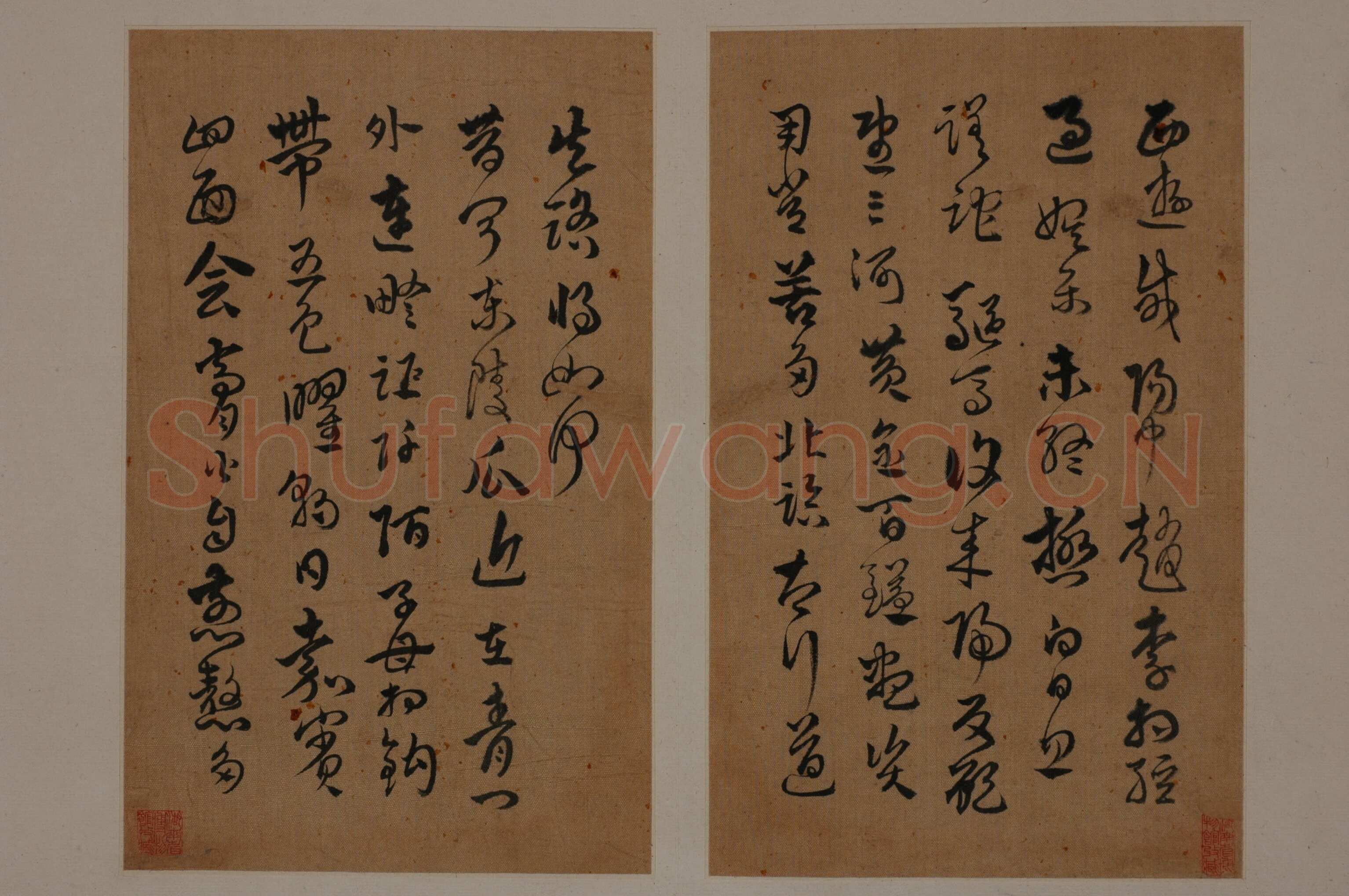 傅山《各体书册》绢本 章草、楷书、行书、隶书 14.5×23.1cm 湖南博物院藏