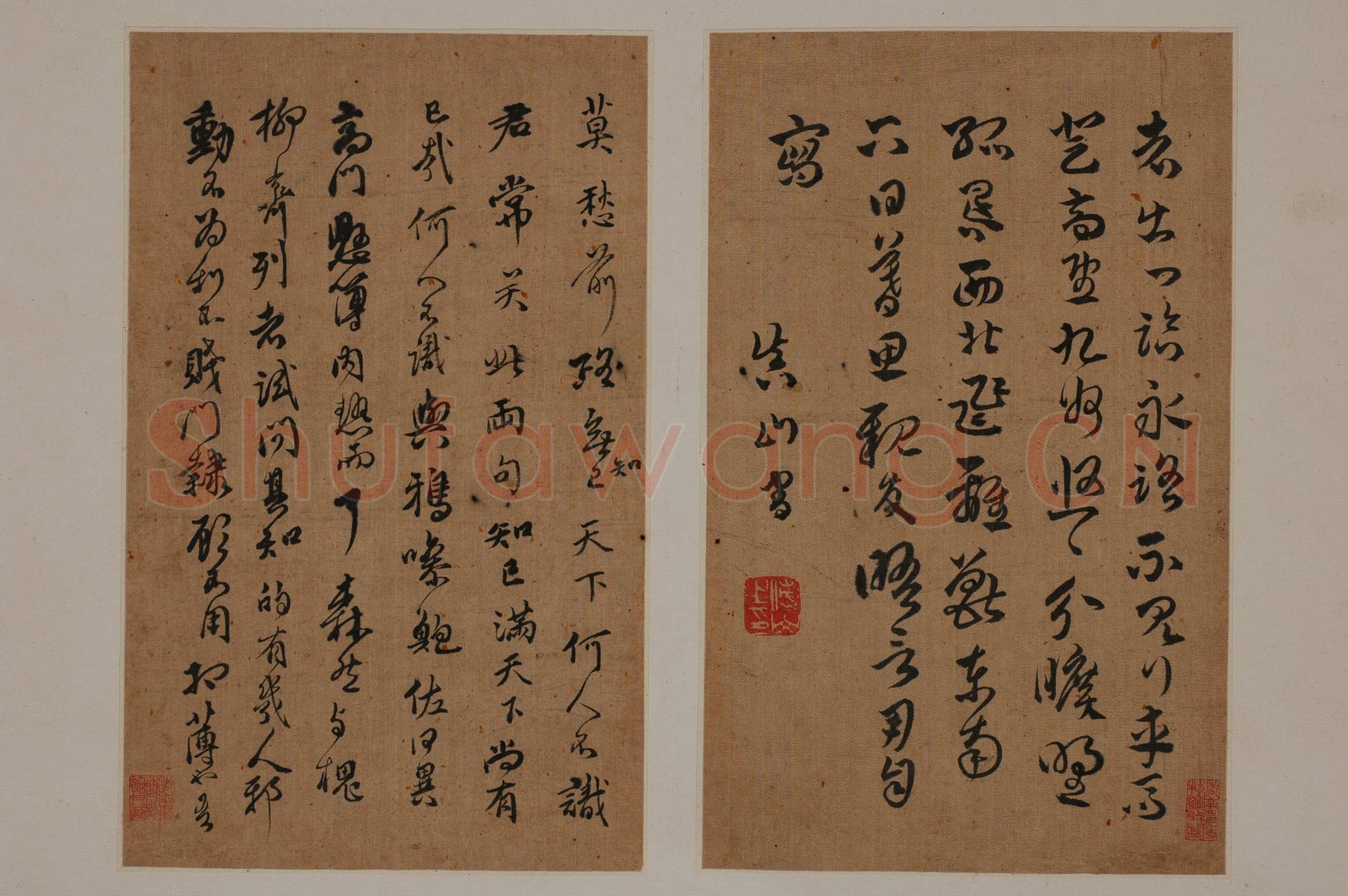 傅山《各体书册》绢本 章草、楷书、行书、隶书 14.5×23.1cm 湖南博物院藏
