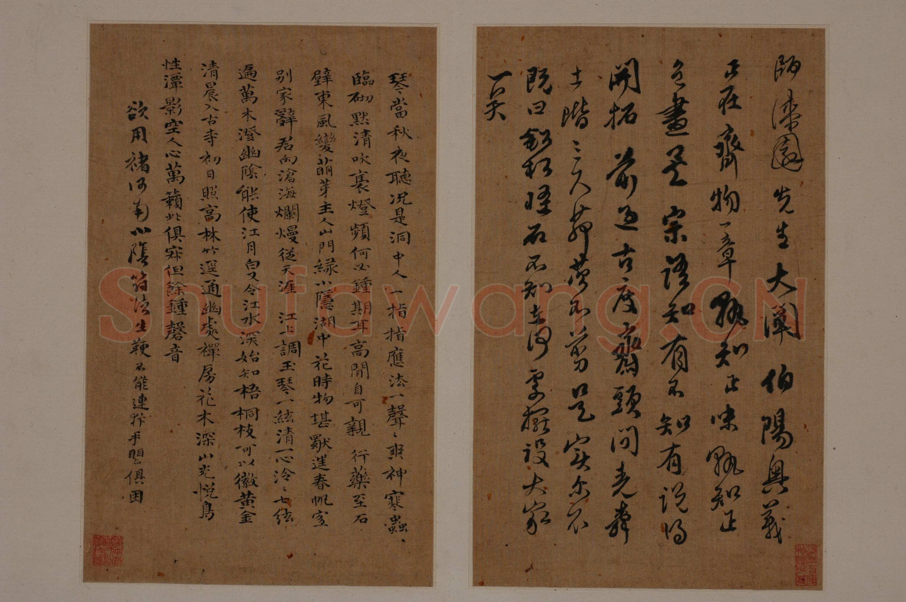 傅山《各体书册》绢本 章草、楷书、行书、隶书 14.5×23.1cm 湖南博物院藏