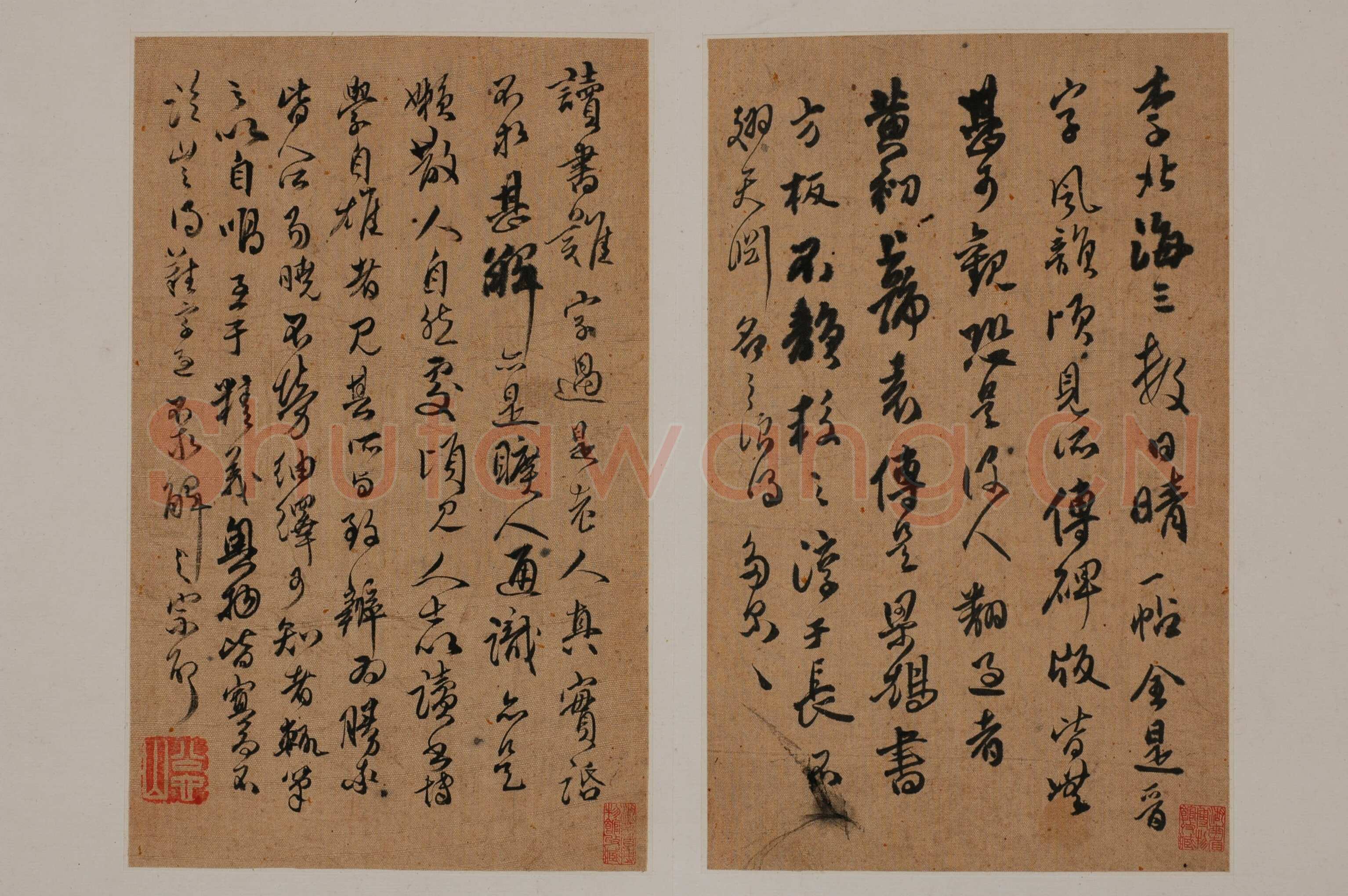 傅山《各体书册》绢本 章草、楷书、行书、隶书 14.5×23.1cm 湖南博物院藏