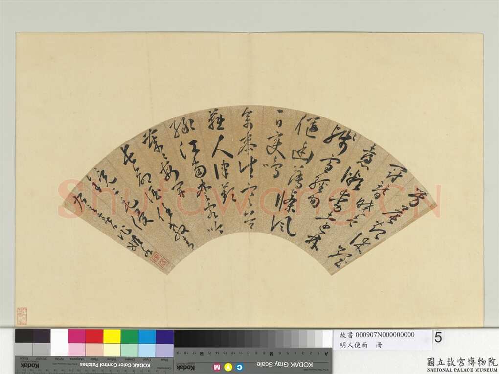 黄姬水《草书七言律诗扇面》纸本草书 16.5×48.8cm 台北故宫博物院藏