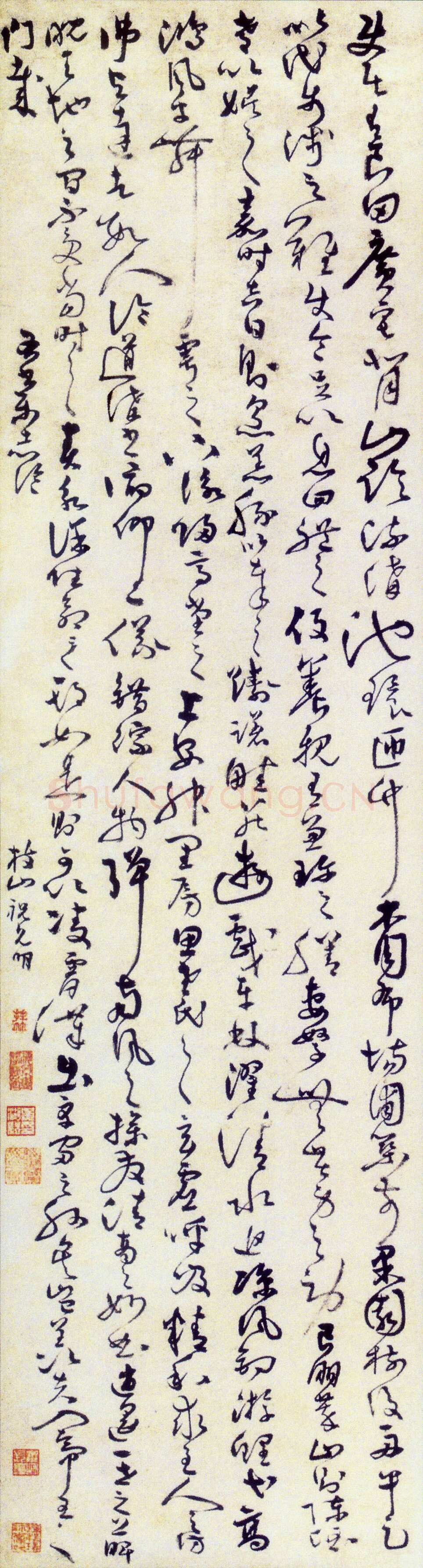 祝允明《乐志论草书轴》111.2×29.3cm 苏州博物馆藏