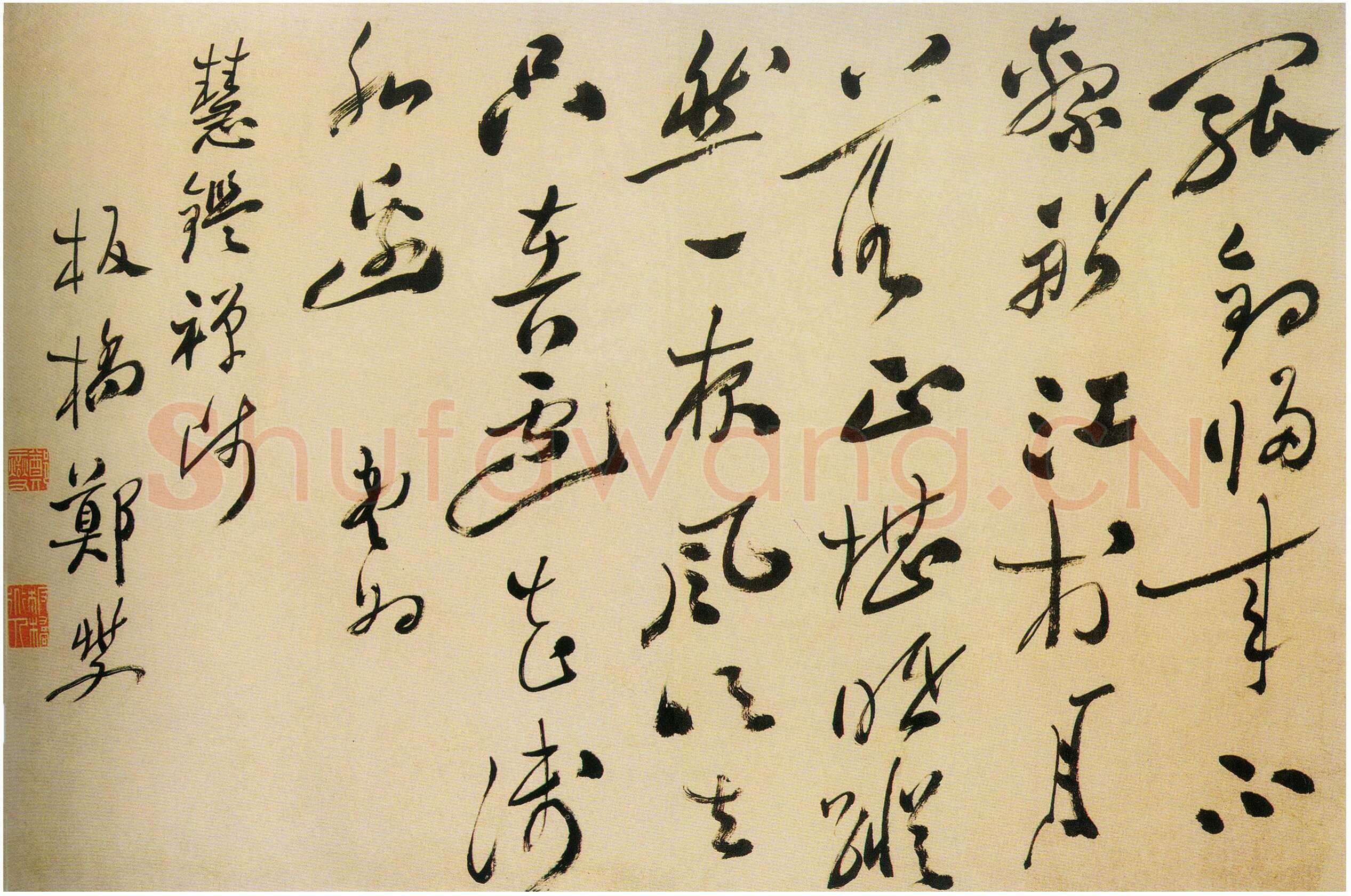 郑燮(郑板桥)《草书司空曙七绝》65×100.8cm 南京博物院藏