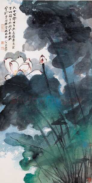 绘画作品墨荷图