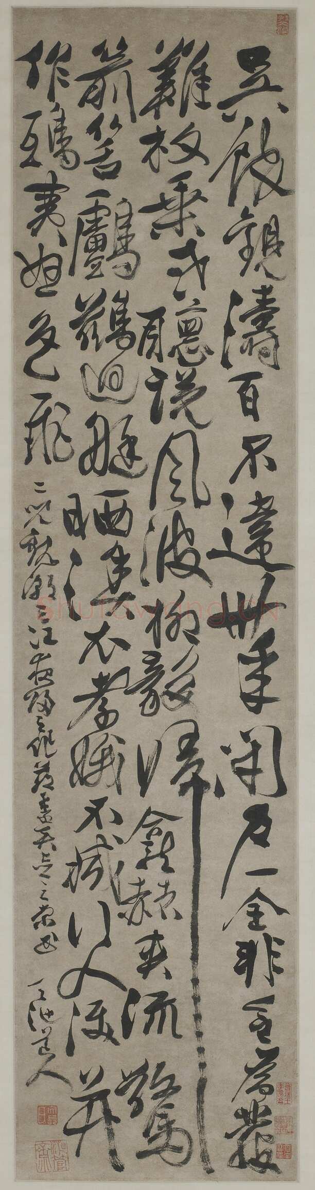 徐渭《行书三江夜归诗轴》两件 南京博物院及美国弗利尔美术馆藏