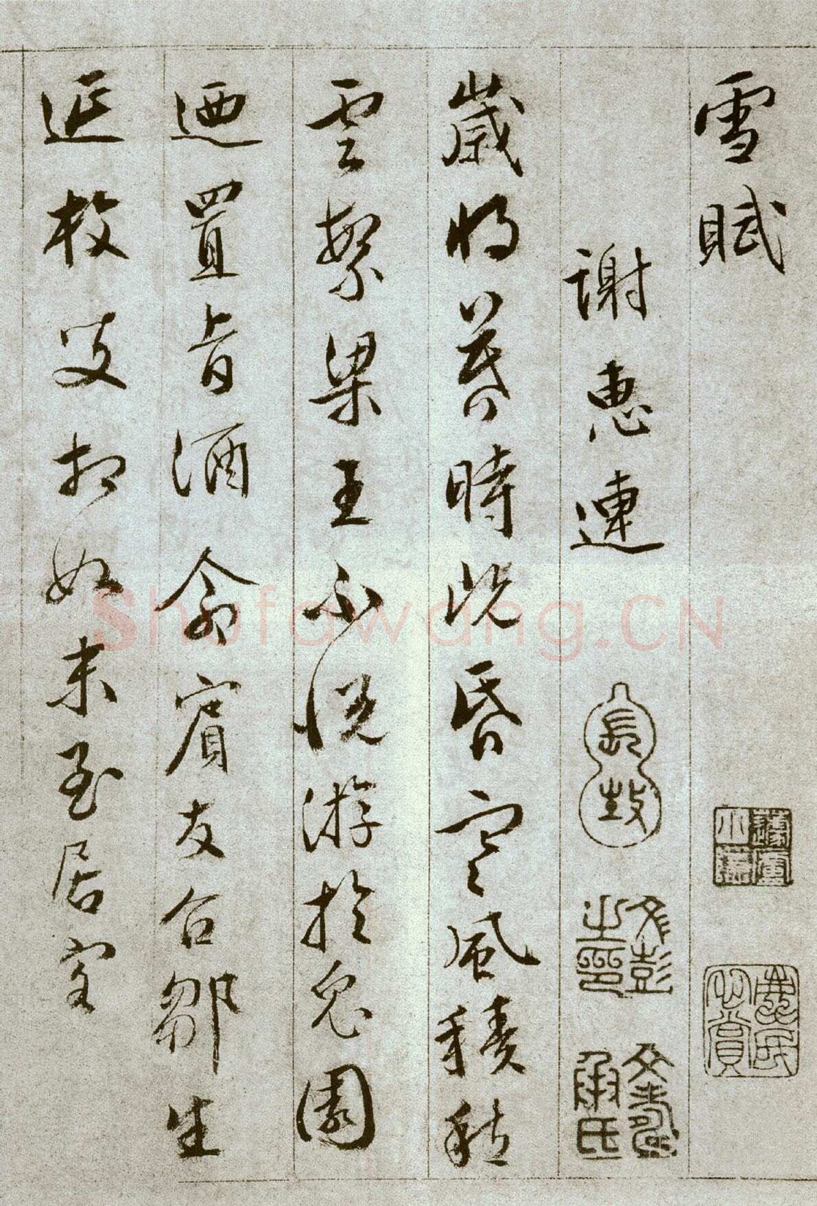 文彭《草书雪赋册页》13.5×20.5cm，共11页，文不全，辽宁省博物馆藏