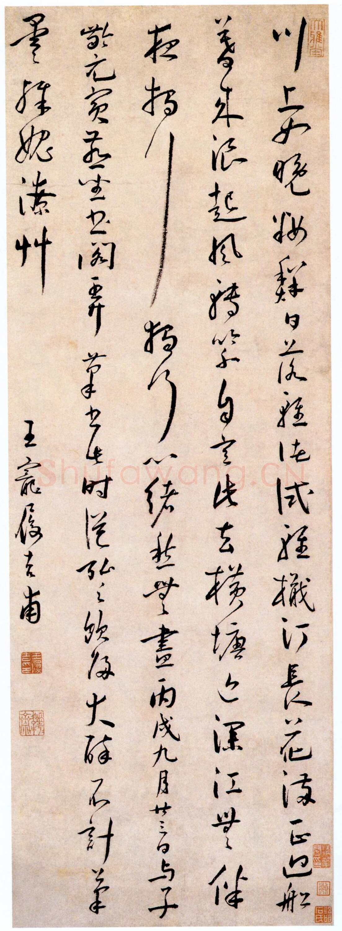 王宠《草书崔颢诗轴》纸本 行草 82×28.8cm 北京故宫博物院藏