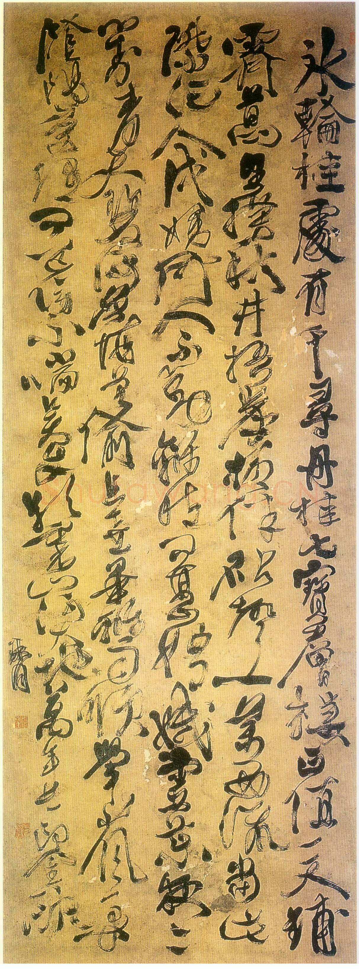 徐渭《咏月词轴》纸本 208×79cm 山西省博物馆藏