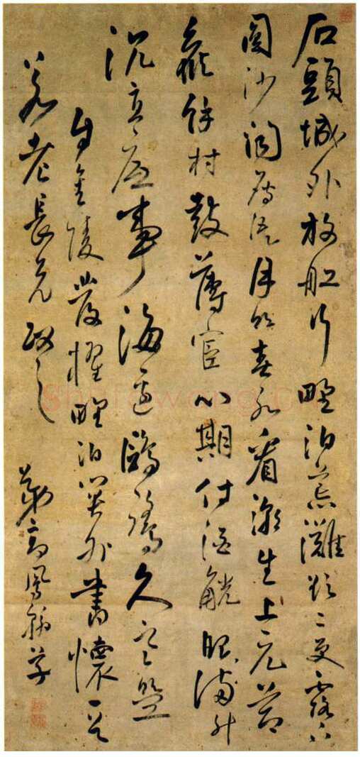 高凤翰《书怀七律诗轴》纸本 草书 92×43.6cm 南京博物院藏