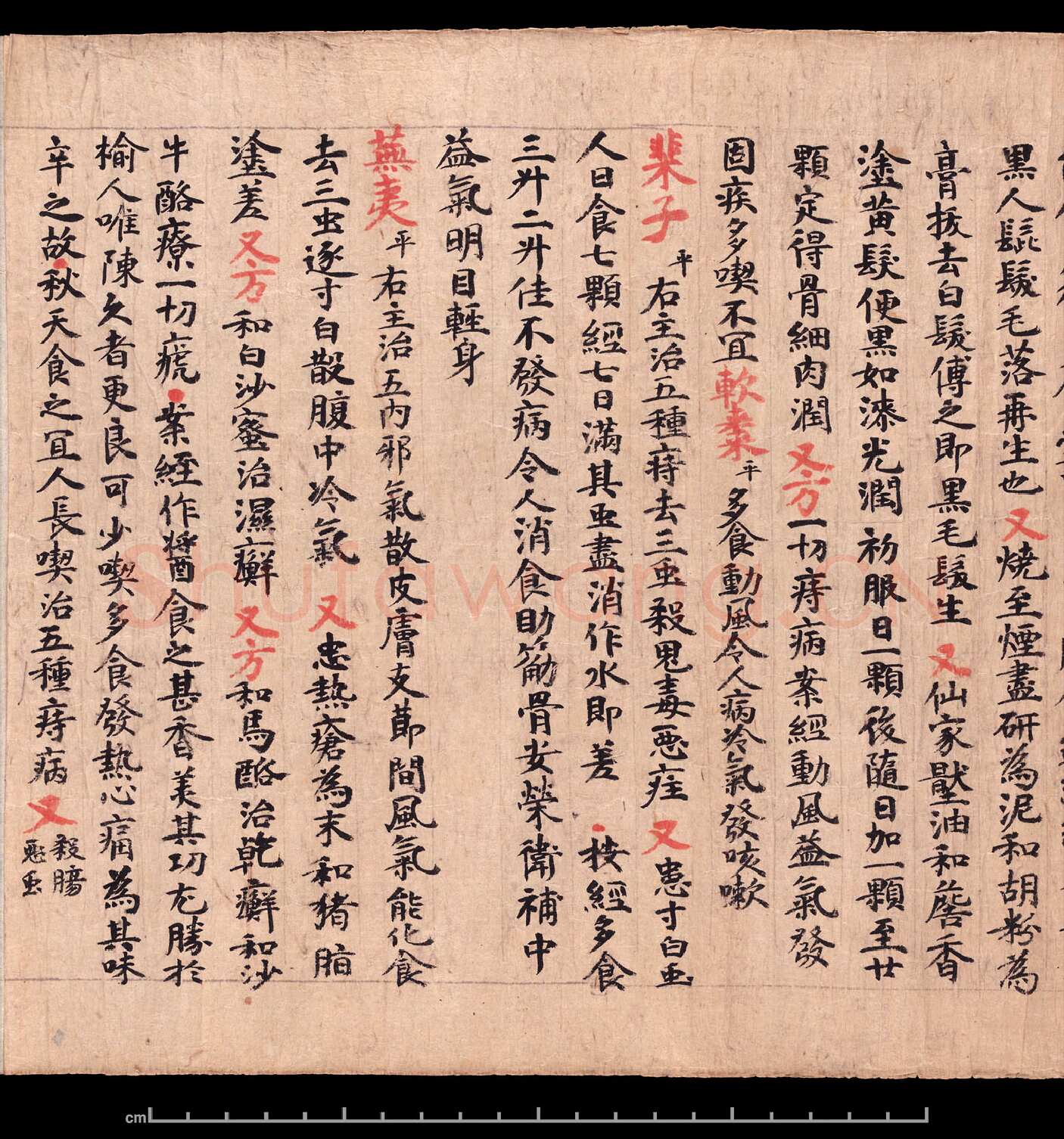 敦煌书法敦煌书法作品,摘自东晋至北宋食疗本草