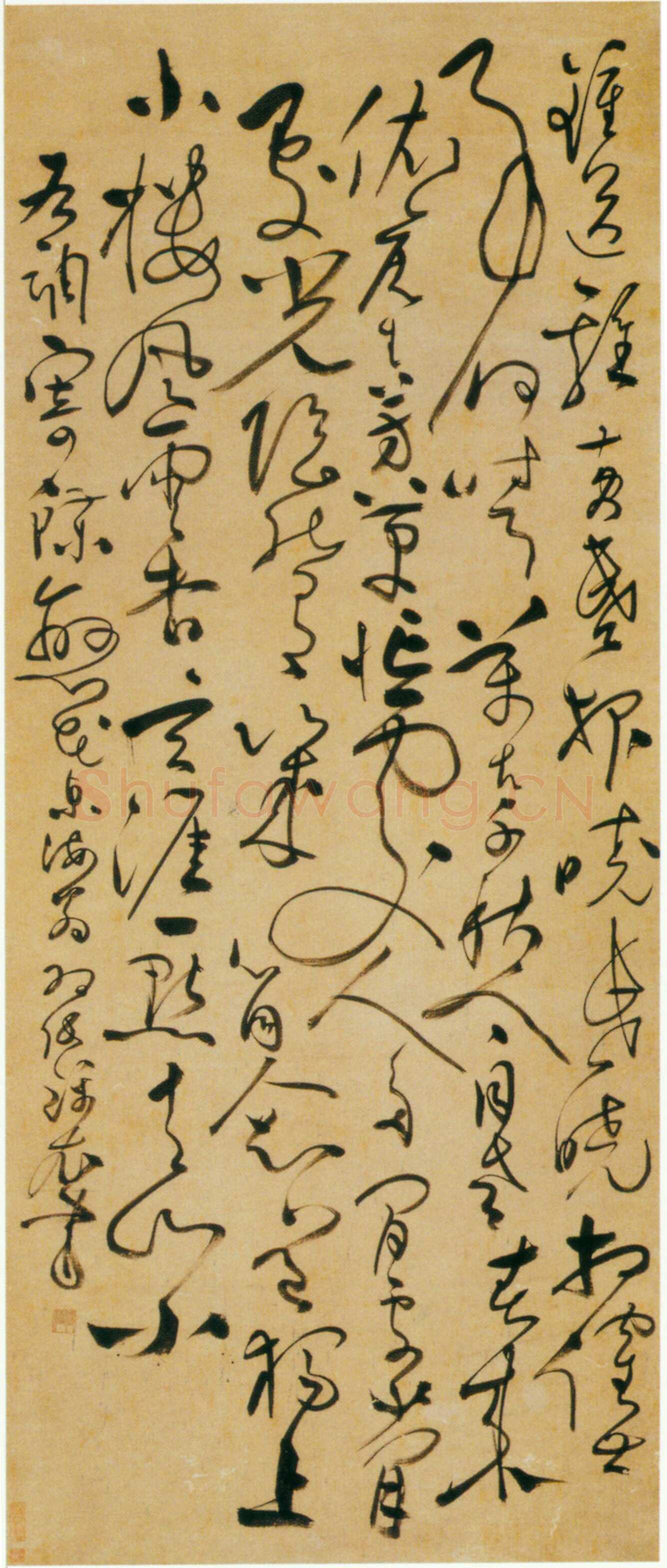 张弼《蝶恋花词轴》纸本草书 151×61cm 首都博物馆藏