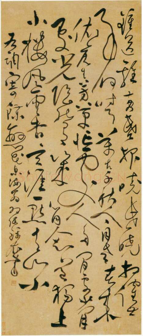 张弼《蝶恋花词轴》纸本草书 151×61cm 首都博物馆藏