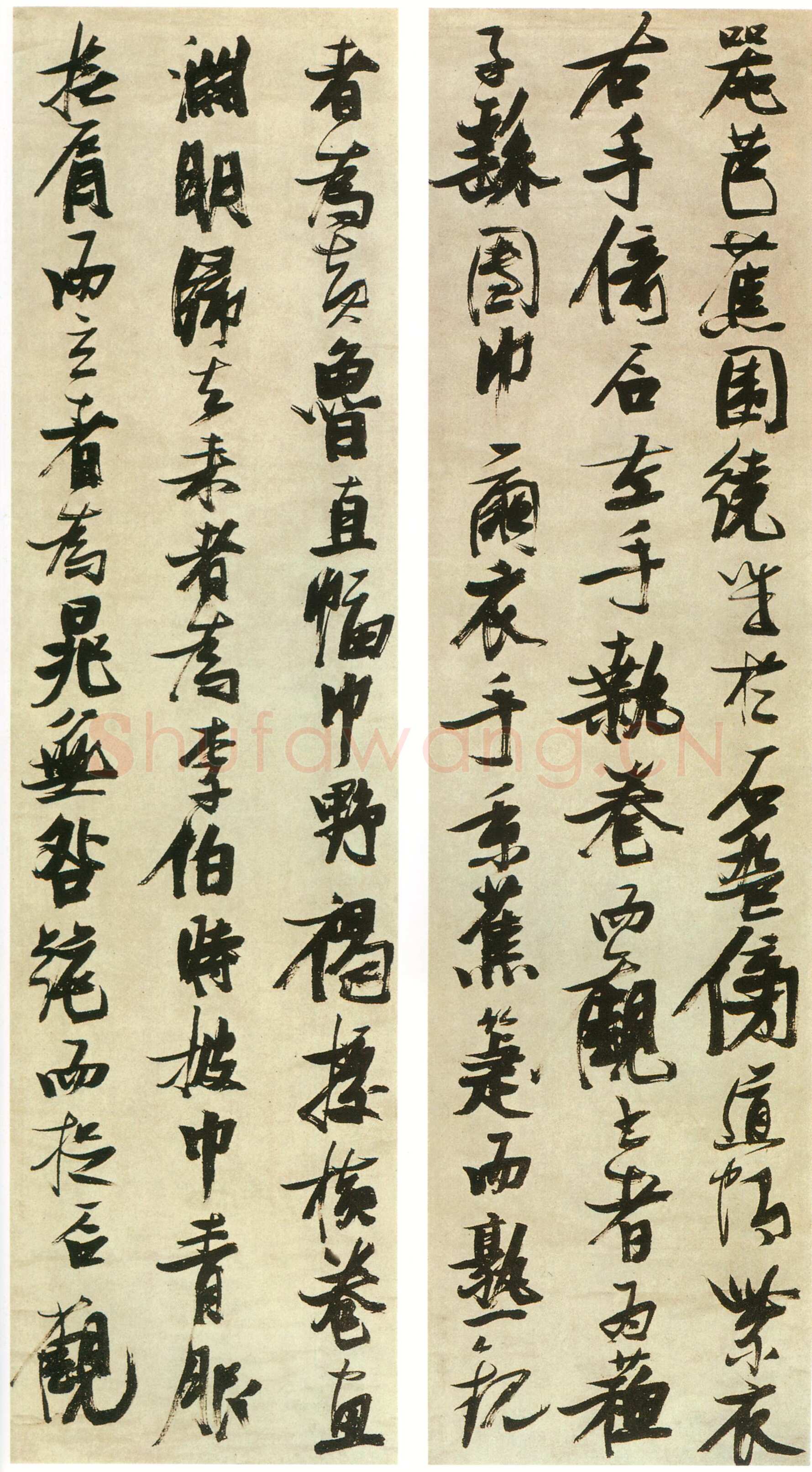 张瑞图《书米芾西园雅集图记十二条屏》绢本行书 207×54.6cm×12条 年代不详 日本东京国立博物馆藏