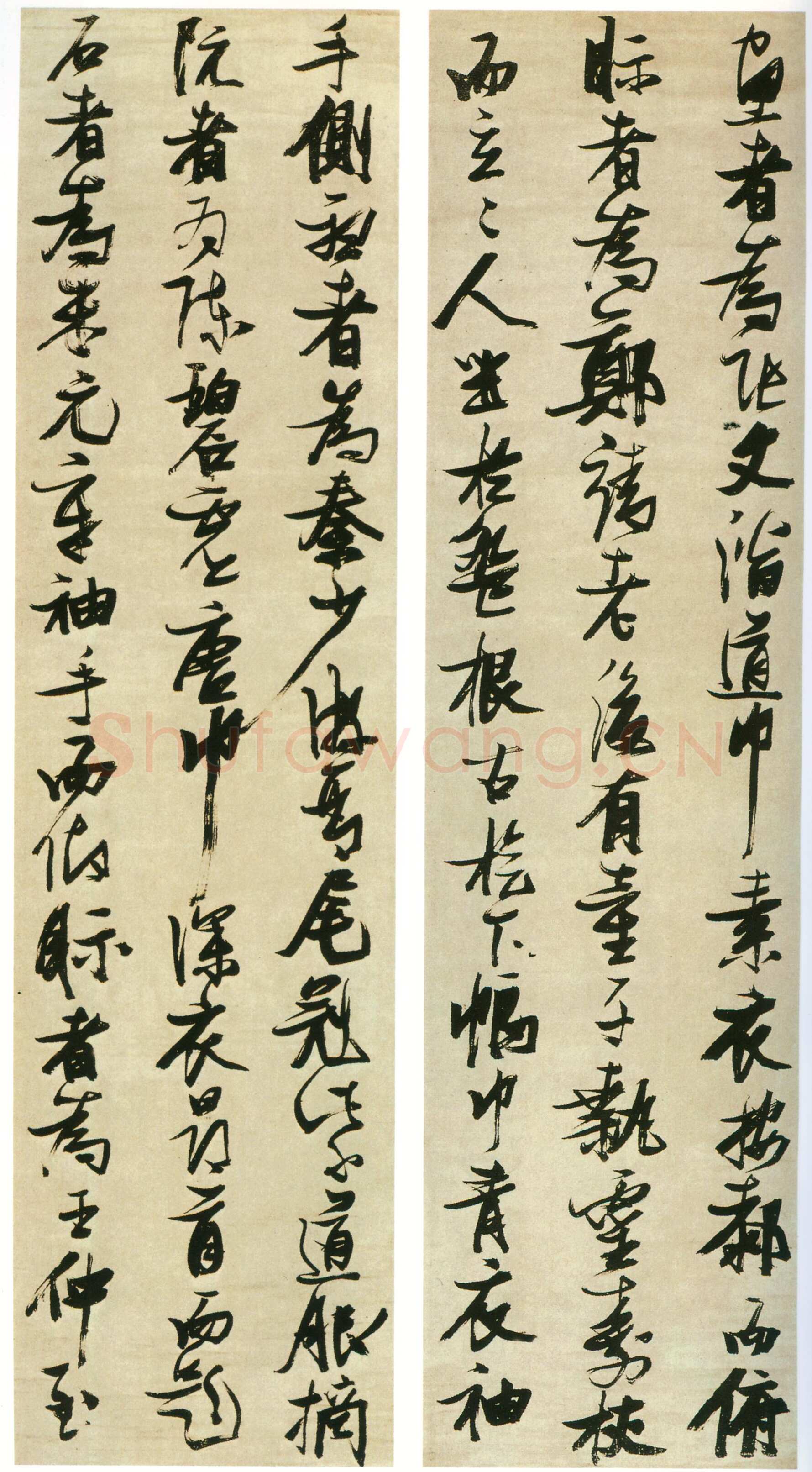 张瑞图《书米芾西园雅集图记十二条屏》绢本行书 207×54.6cm×12条 年代不详 日本东京国立博物馆藏