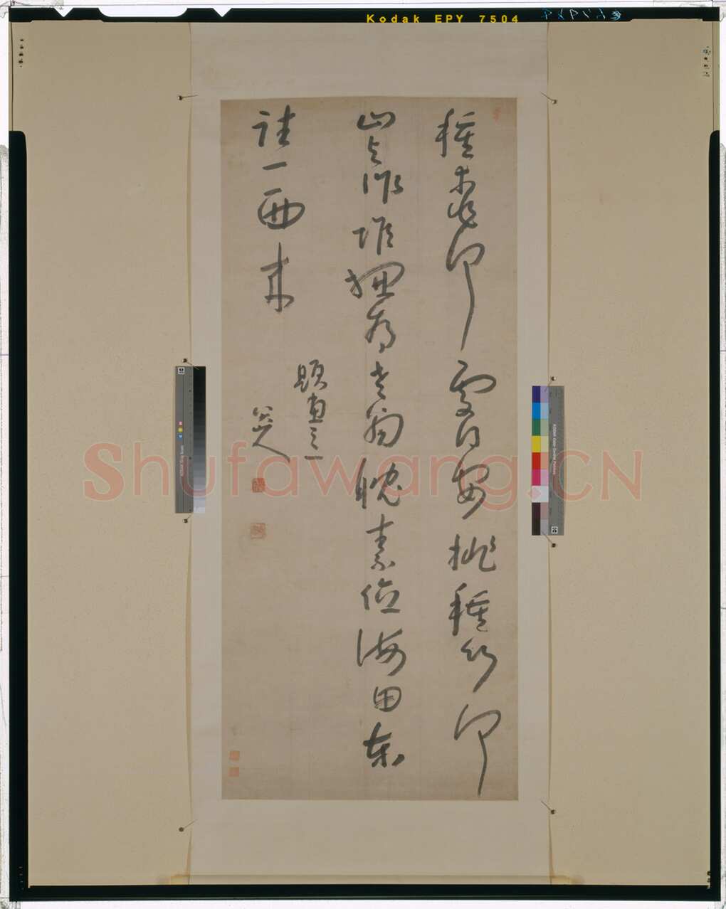 朱耷(八大山人)《题画诗一首》轴 草书 167.4×70.8cm 日本东京国立博物馆藏