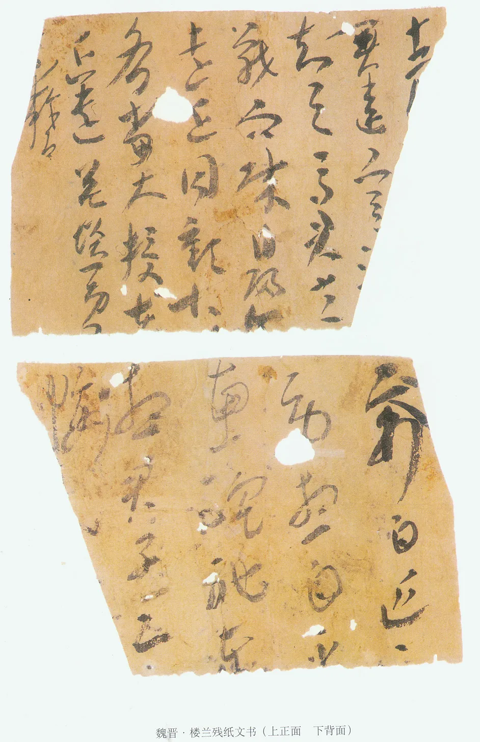 楼兰文书残纸魏晋经卷,摘自魏晋时期楼兰文书残纸