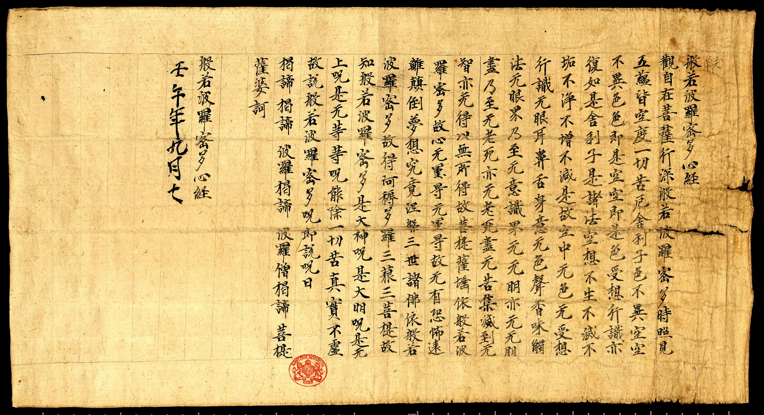 敦煌书法敦煌书法作品,摘自东晋至北宋般若波罗蜜多心经