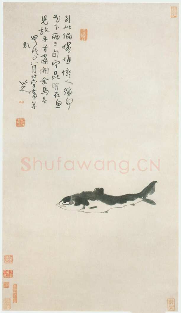 朱耷(八大山人)题鱼图轴1