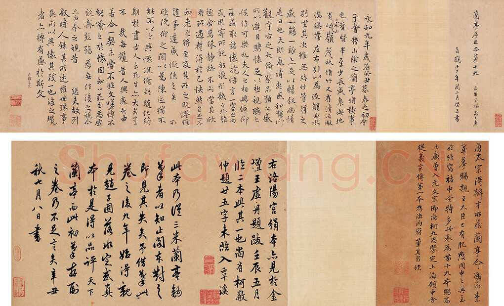 翁方纲《临兰亭帖手卷》26.5×74cm 辛丑(1781年)作 嘉德拍卖2005春拍