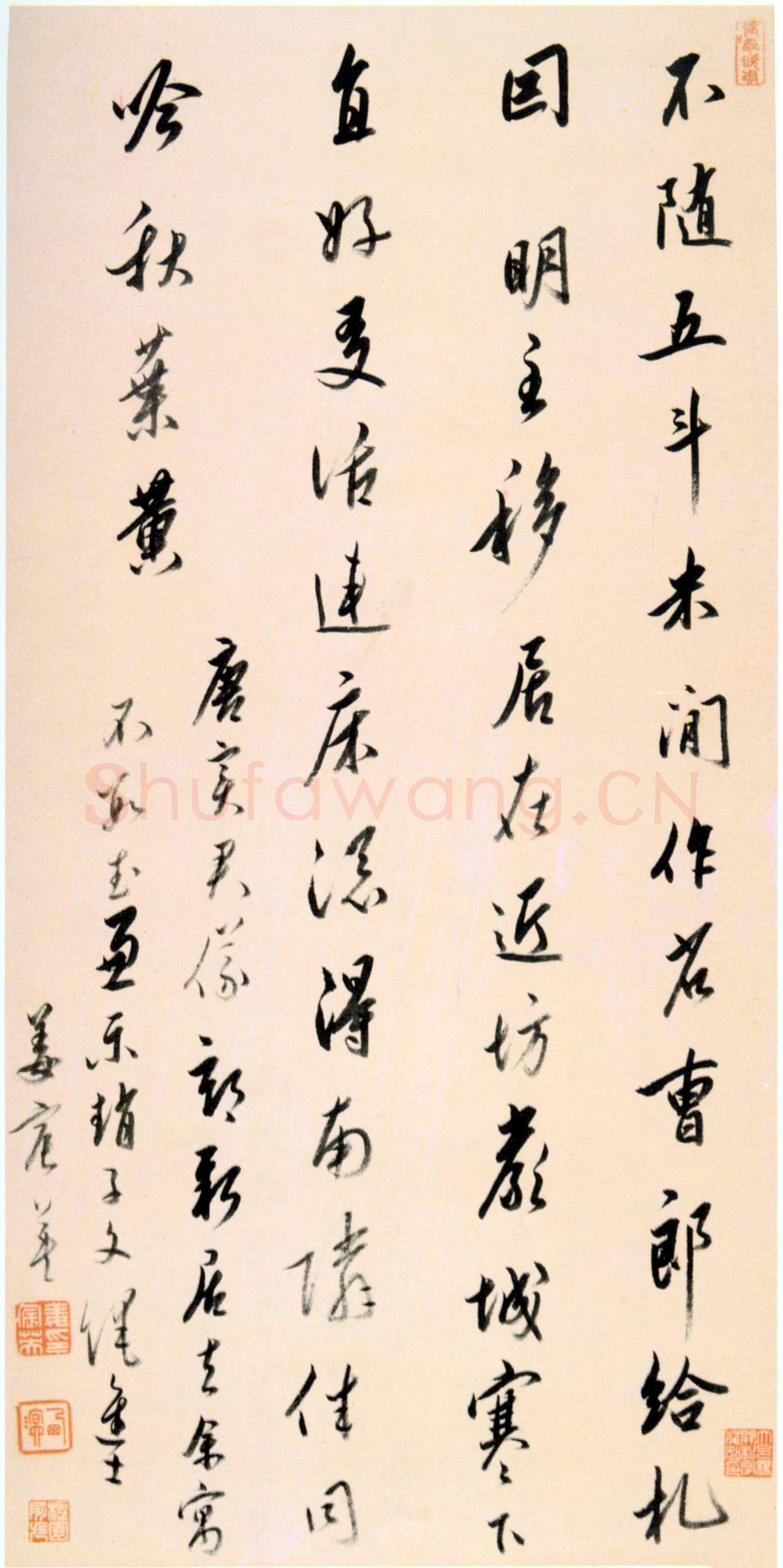 姜宸英《行书五律诗轴》纸本行书 64.5×32.1cm 四川省博物馆藏