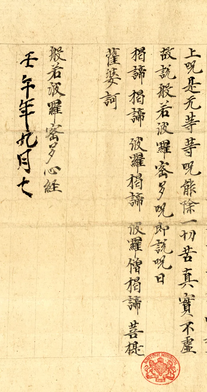 敦煌书法敦煌书法作品,摘自东晋至北宋般若波罗蜜多心经