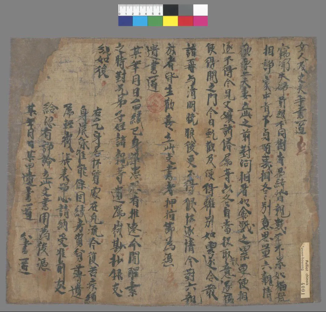 敦煌书法敦煌书法作品,摘自东晋至北宋女人及丈夫手书一道
