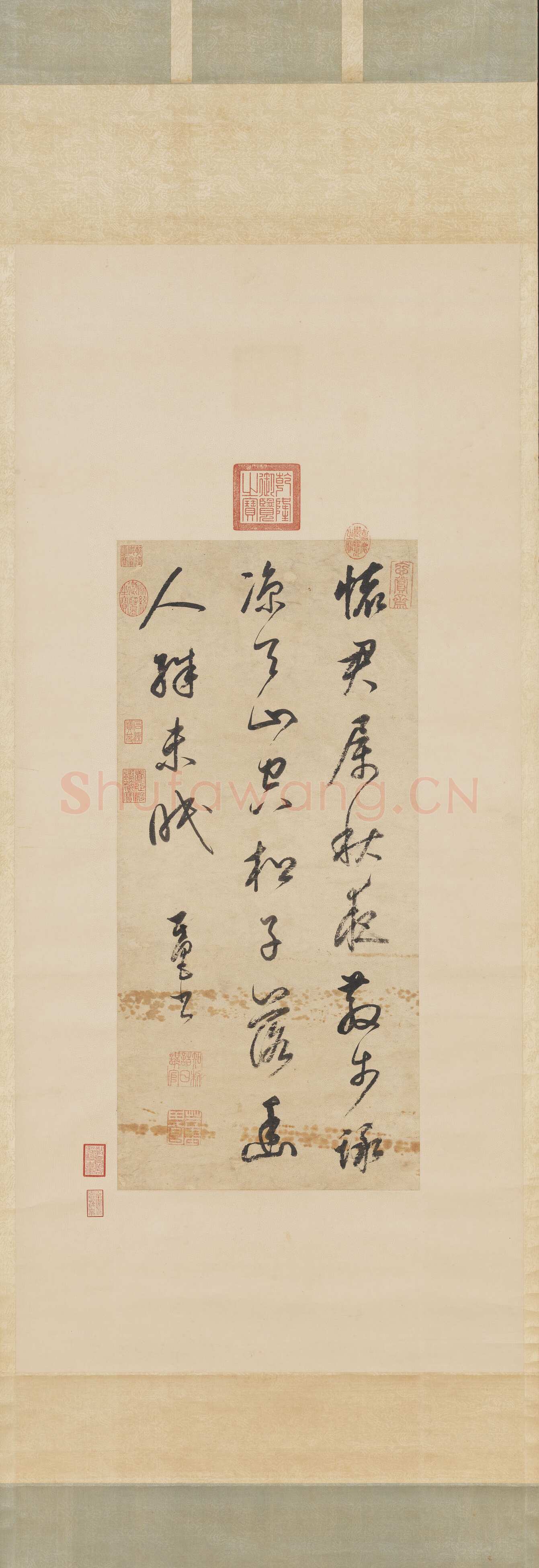 董其昌(立轴)《书韦应物五言诗轴》纸本行书 76.1×35.5cm 台北故宫博物院藏