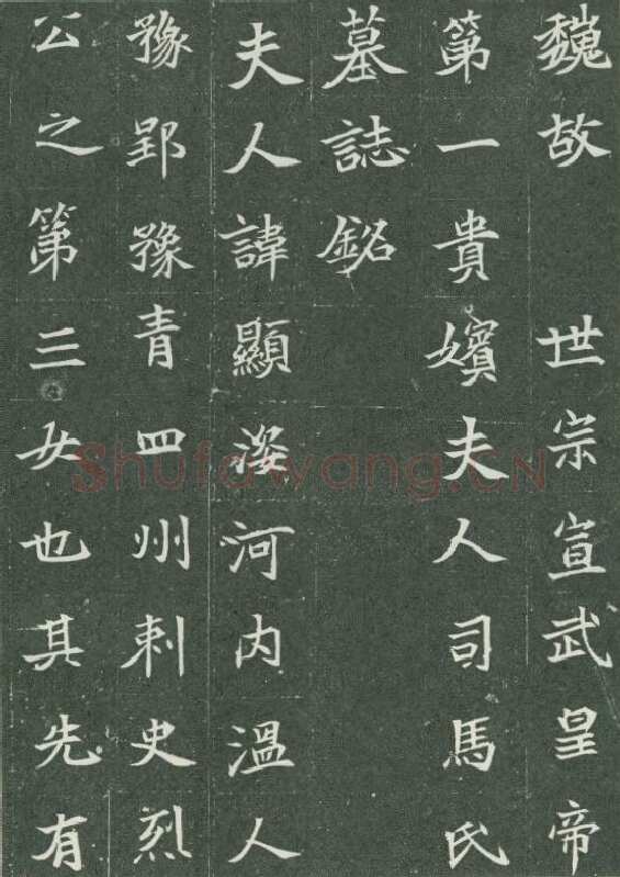 司马显姿墓志前秦北朝碑刻碑拓,摘自前秦北朝司马显姿墓志(全本)