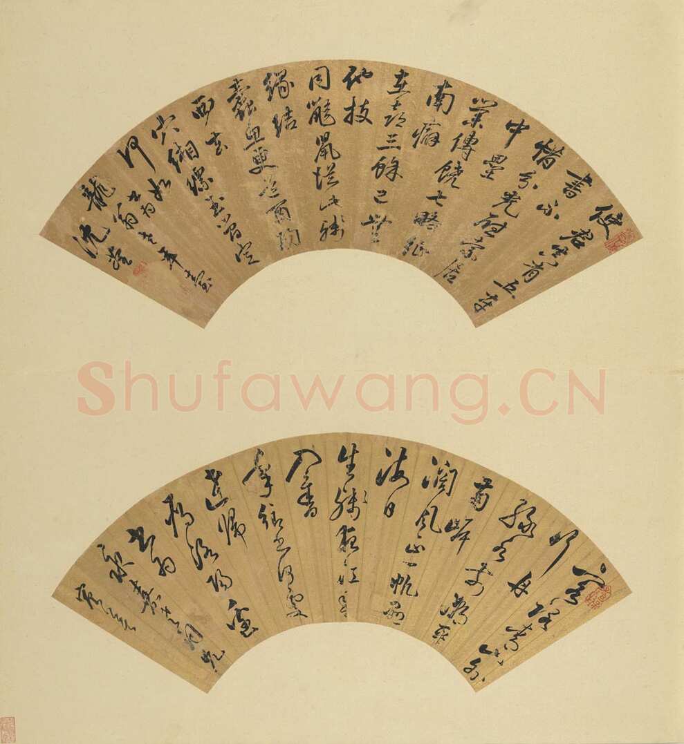 姜宸英《书王湾诗扇》纸本行书15.8×49.8cm 台北故宫博物院藏