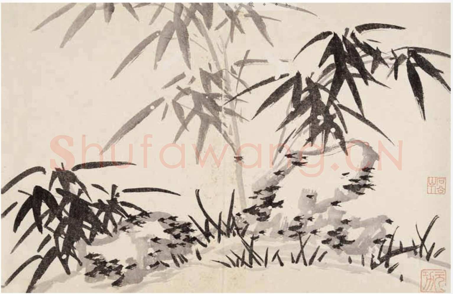 归庄《墨竹诗翰册》24.5×35.5cm×15 昆仑堂美术馆藏