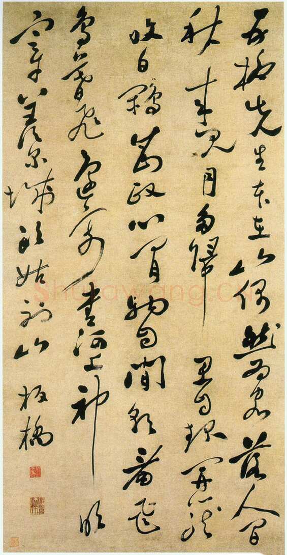 郑燮(郑板桥)《行草七律诗轴》纸本行书 141.8×71.8cm 苏州博物馆藏