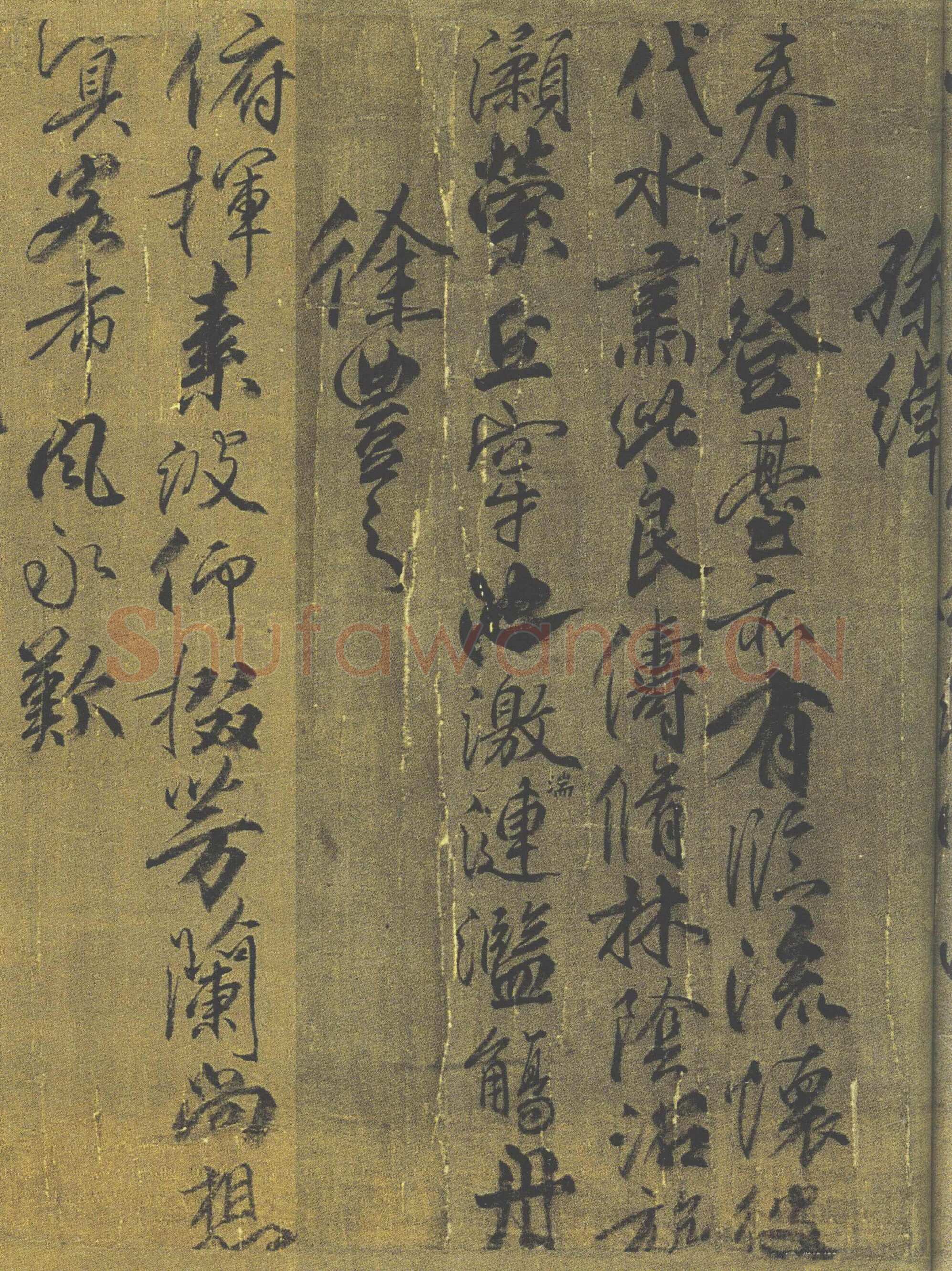 柳公权《兰亭诗》卷(传)，绢本，行书，26.5×365.3cm。北京故宫博物院藏
