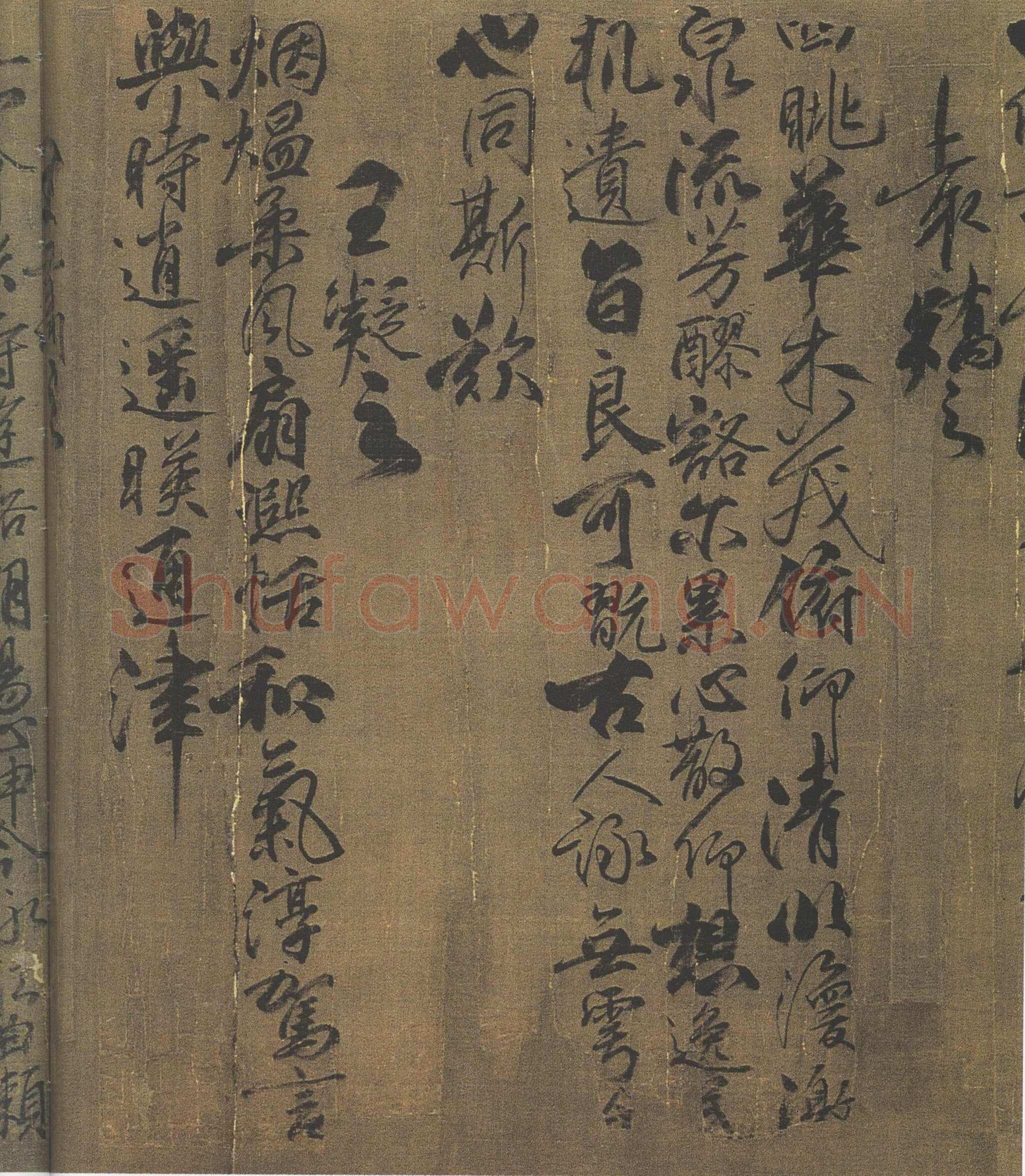 柳公权《兰亭诗》卷(传)，绢本，行书，26.5×365.3cm。北京故宫博物院藏