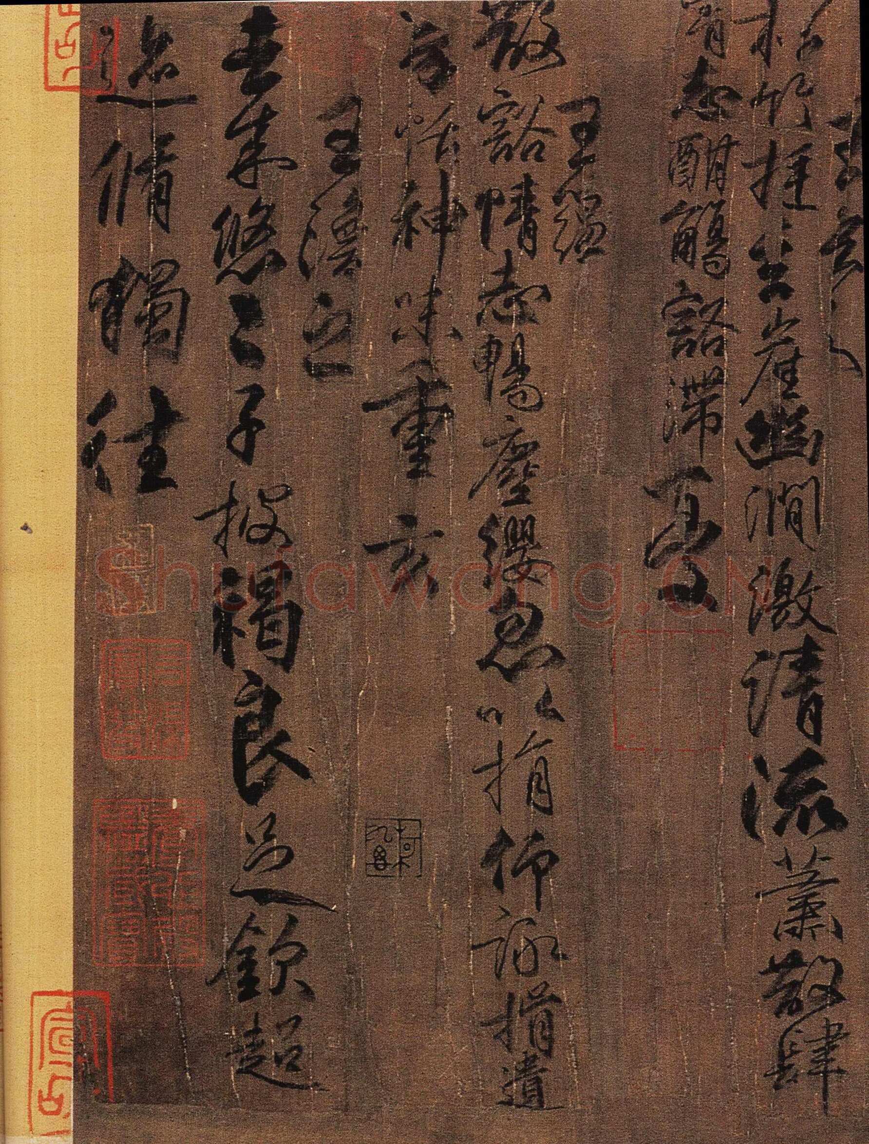 柳公权《兰亭诗》卷(传)，绢本，行书，26.5×365.3cm。北京故宫博物院藏