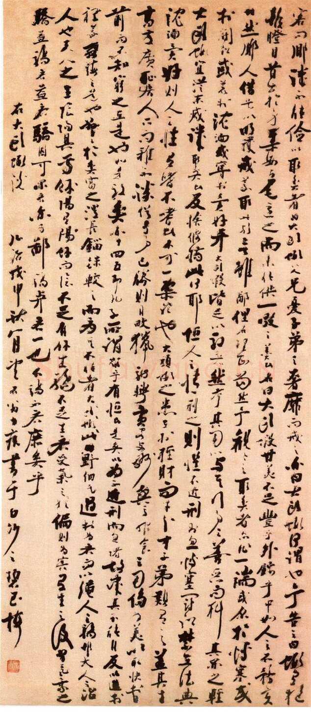 陈献章《大头虾说轴》纸本草书 158.5×69.9cm 1488年 北京故宫博物院藏