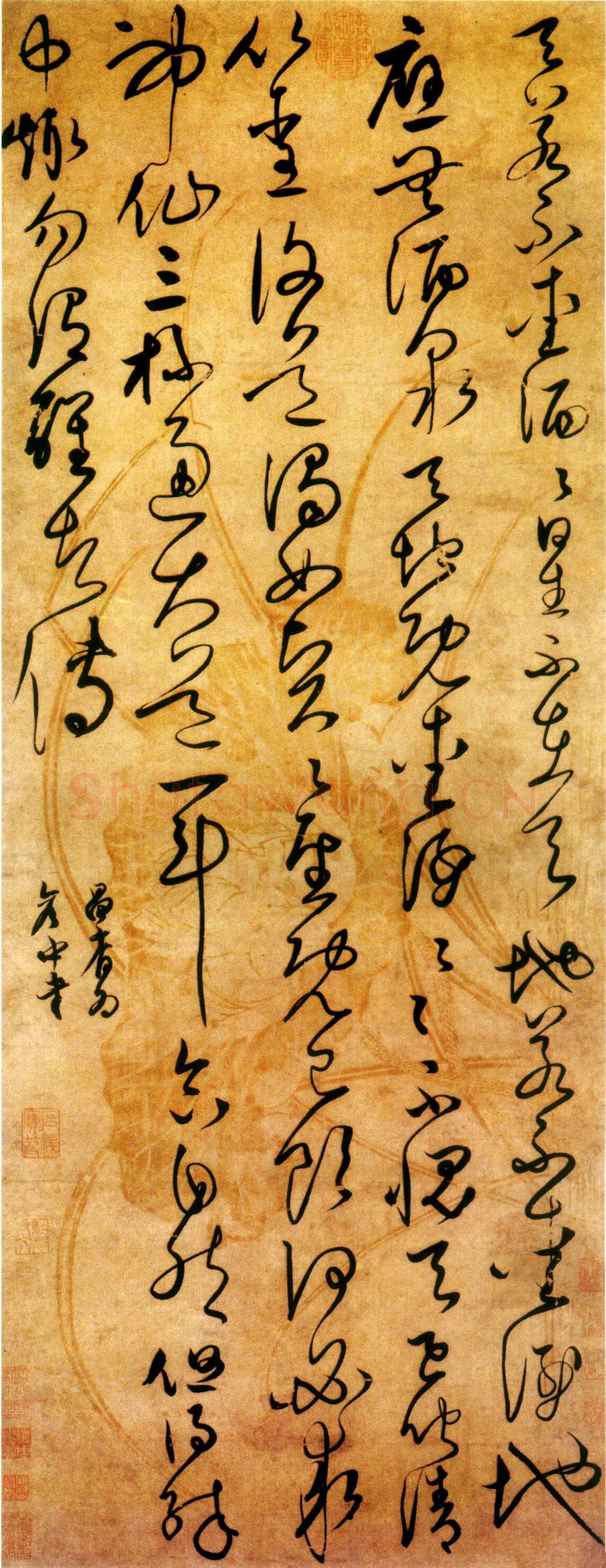 宋广《李白月下独酌诗、风入松词轴》