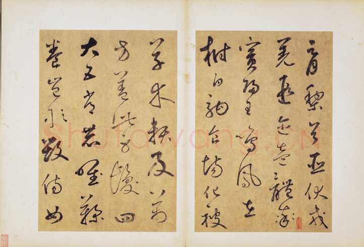 边武《草书千字文册》(选页)纸本草书 34.4×23.5cm×35 台北故宫博物院藏