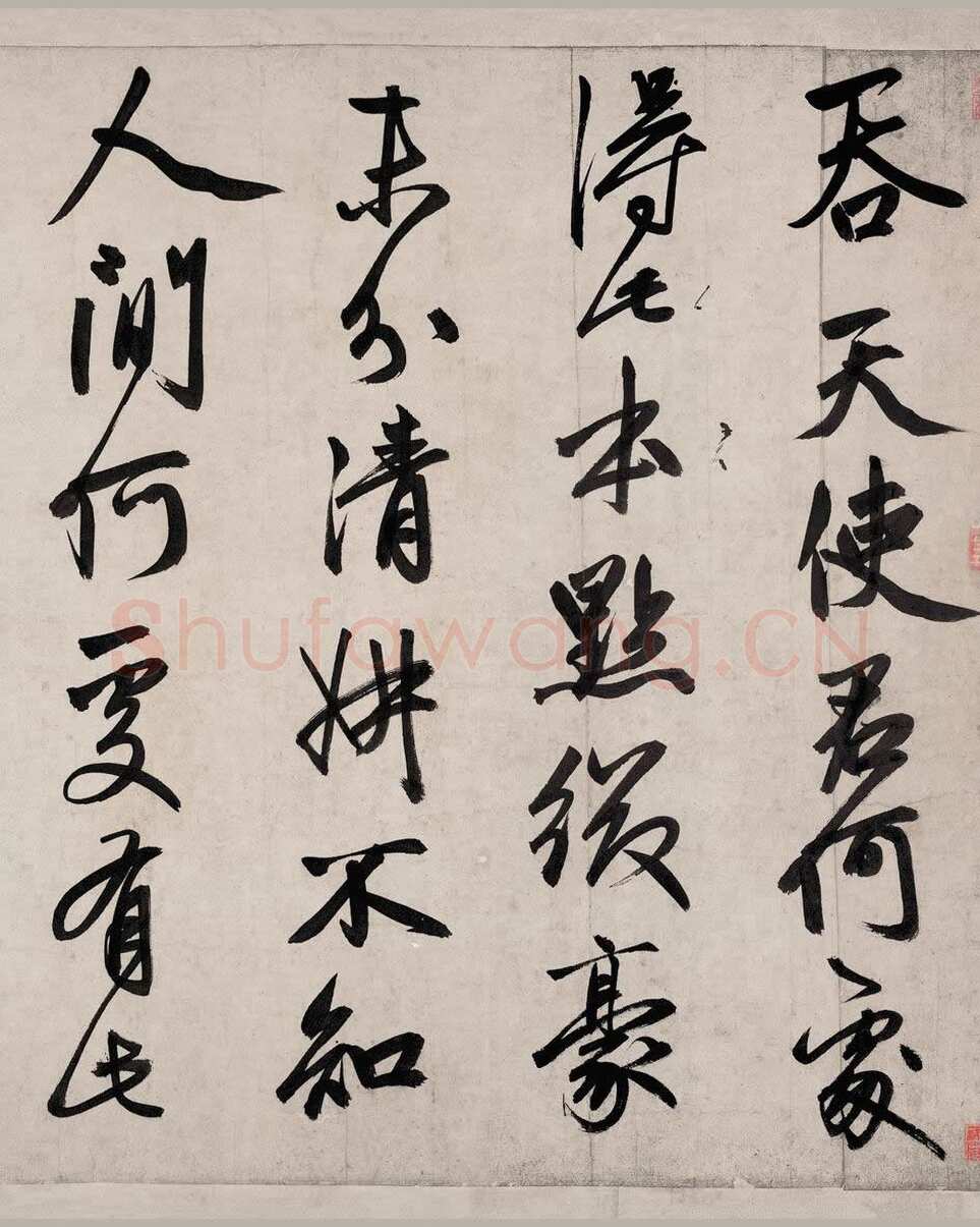 赵孟頫《烟江叠嶂图诗卷》49.8×413.9cm。 纸本，行书，辽宁省博物馆藏