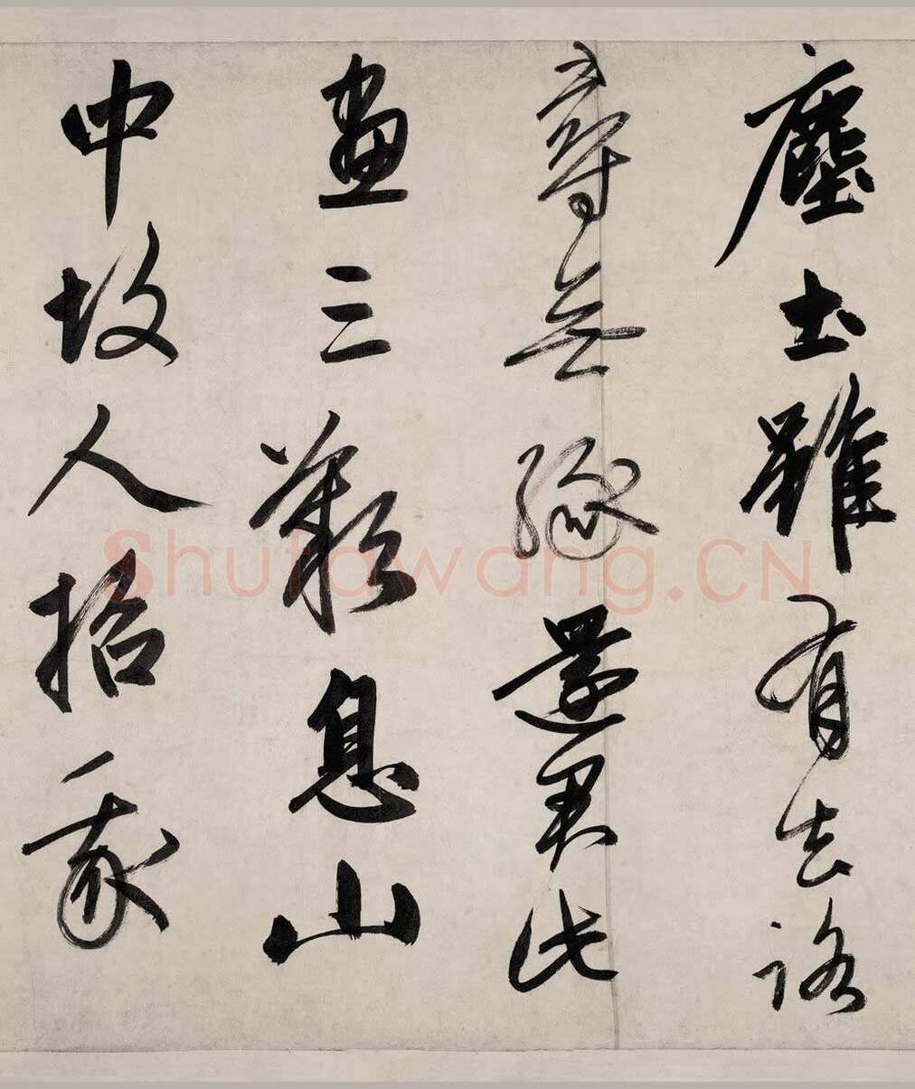 赵孟頫《烟江叠嶂图诗卷》49.8×413.9cm。 纸本，行书，辽宁省博物馆藏