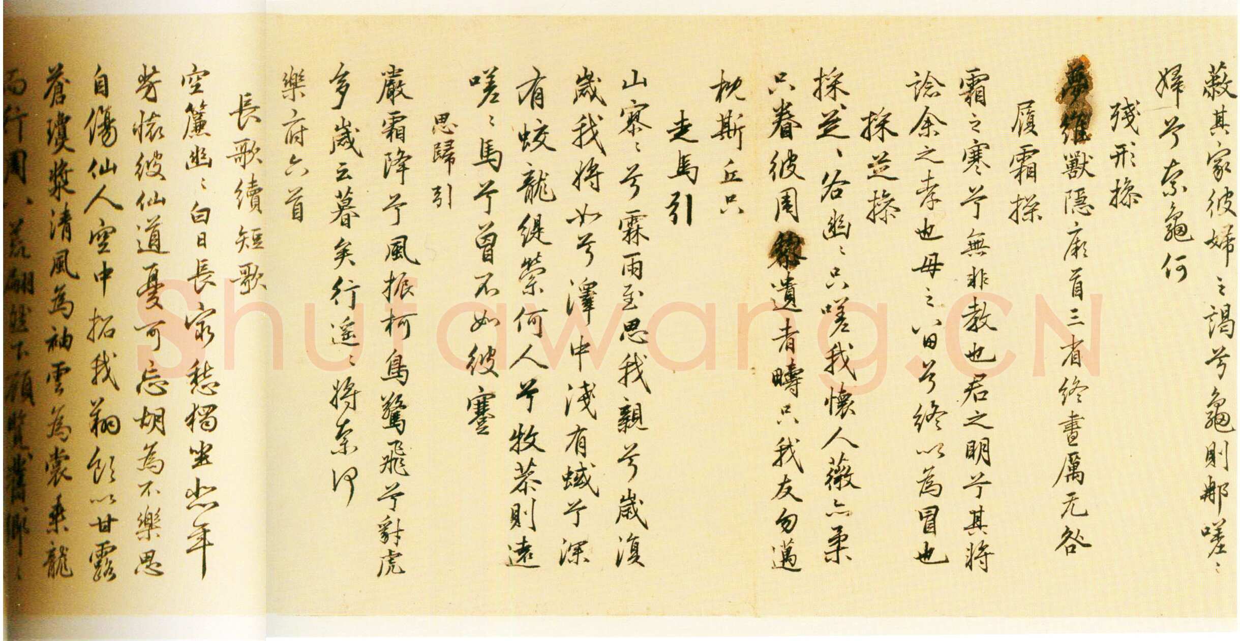 丰坊《行书诗词卷》纸本行书 31.3cm×1050.5cm 1536年 上海博物馆藏