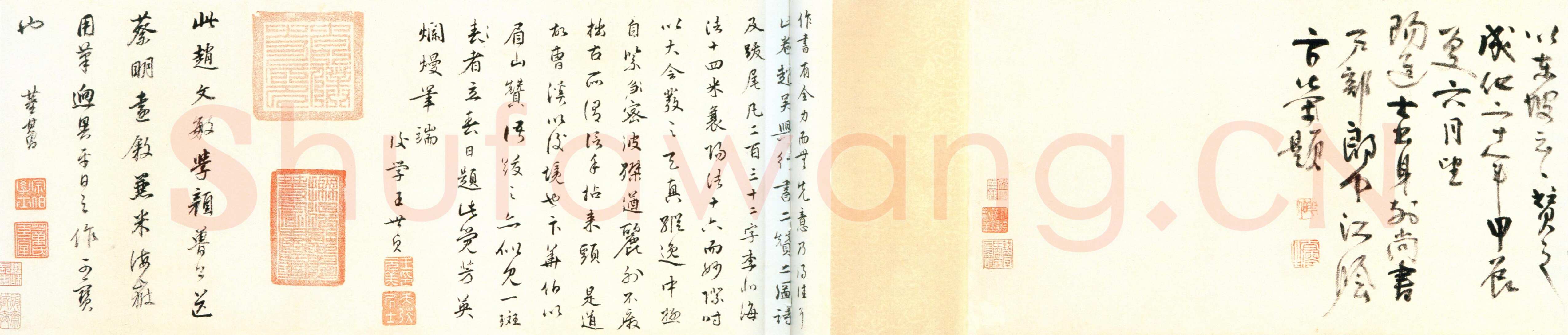 赵孟頫《行书二赞二诗卷》27×456.3cm 北京故宫博物院藏